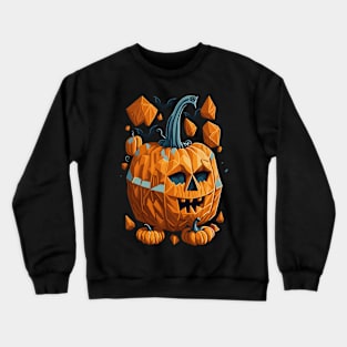 Geometric Halloween Pumpkin Crewneck Sweatshirt